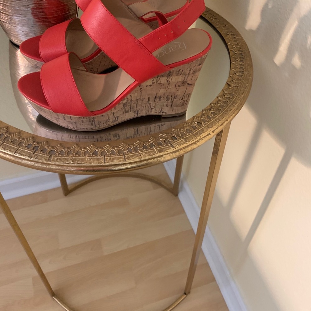 Franco Sarto Dark Orange Wedges